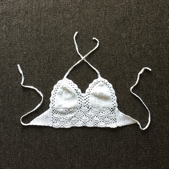 White Crochet Beach Top