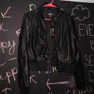 Black leather jacket