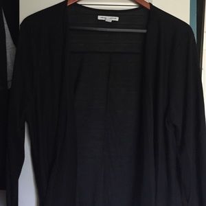 A open front light black cardigan
