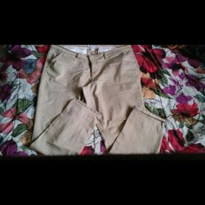 Khaki straight leg pant