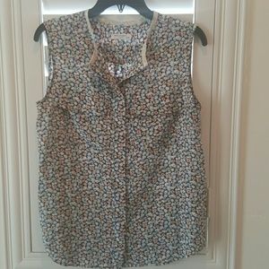 Equipment Floral Sleeveless Blouse 100% silk