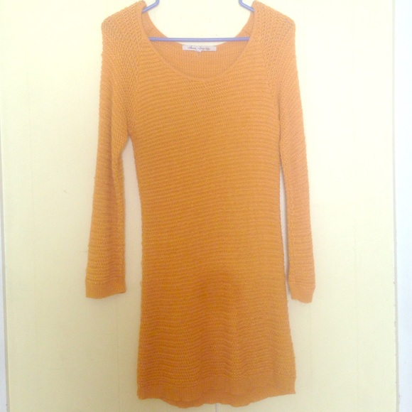 mustard color sweater dress