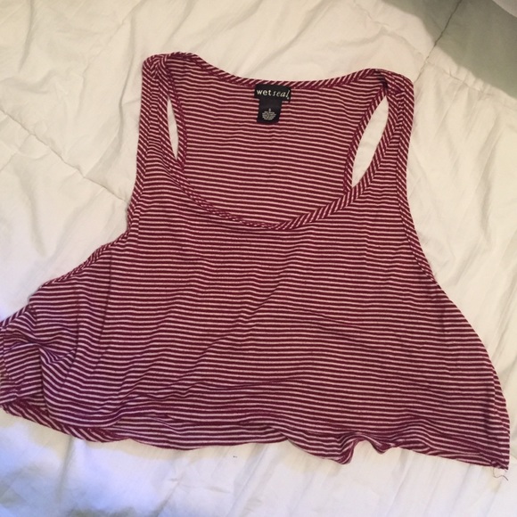 Stripped flowing crop top