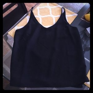 Black chiffon tank L