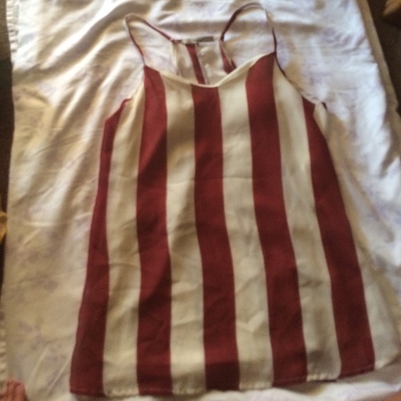 a vertically stripped blouse