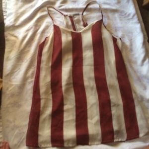 a vertically stripped blouse