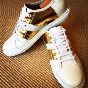 VHTF Marc Jacobs patent sneakers w/ gold metallic