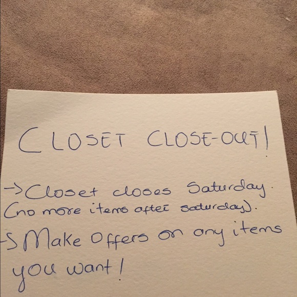 CLOSET CLOSE-OUT!!!!! MAKE OFFERS ON ANY ITEMS.