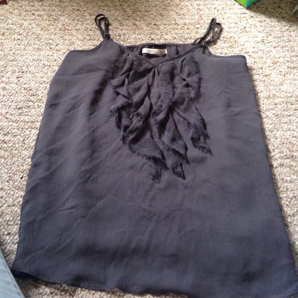 Gray ruffle tank top