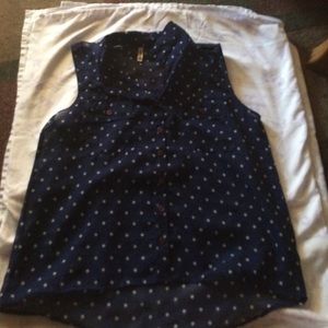 Polk a dot blouse.