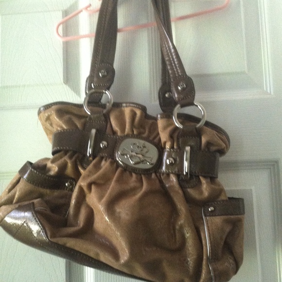 Stunning gold silver nude Kathy van zee land purse