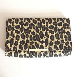 Woven Leopard print clutch