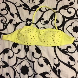 Yellow sparkly bandeau bathing suit