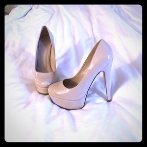 Nude platform heels