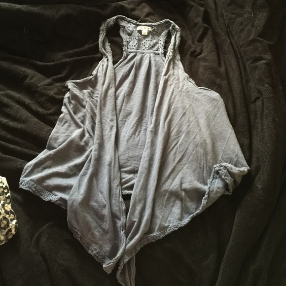 Grey/blue sleeveless American Eagle vest - Picture 1 of 4