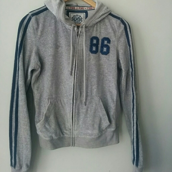 PINK Victoria's Secret Sweaters - VS Pink sparkly threaded velour hoodie