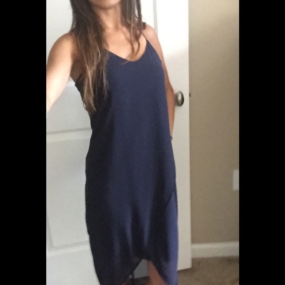 H&M asymmetrical navy dress
