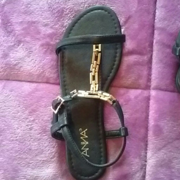 Black T-Strap ANNA sandal, new never worn.