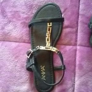 Black T-Strap ANNA sandal, new never worn.