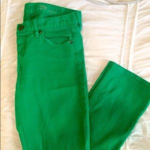 J. Crew Matchstick Jean in Kelly Green.