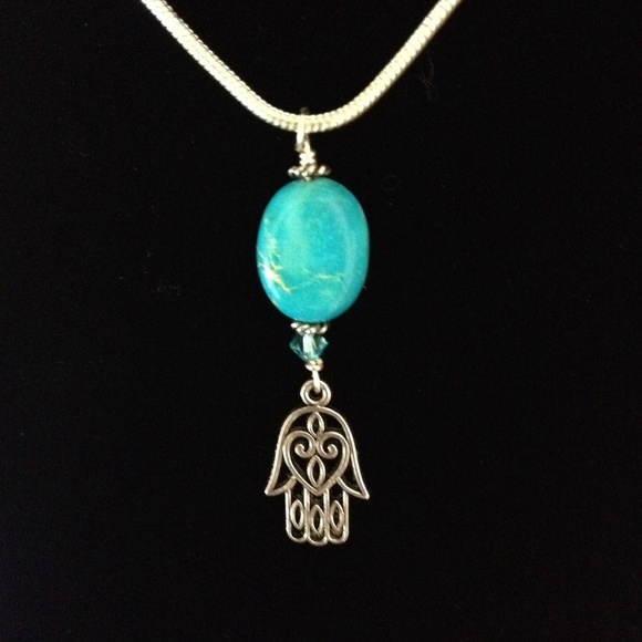 🌻Host Pick🌻 Gemstone Hamsa Pendant - Picture 3 of 3