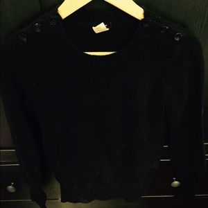 Black Jcrew button sweater.
