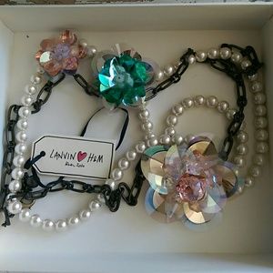 Lanvin for H&M Flower & Pearl necklace