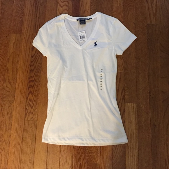 White V-Neck Tee