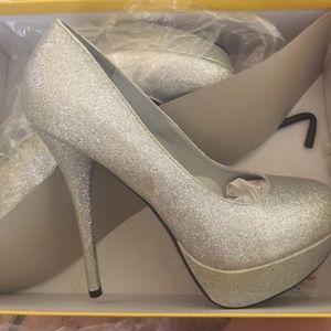 Silver Glittery heels