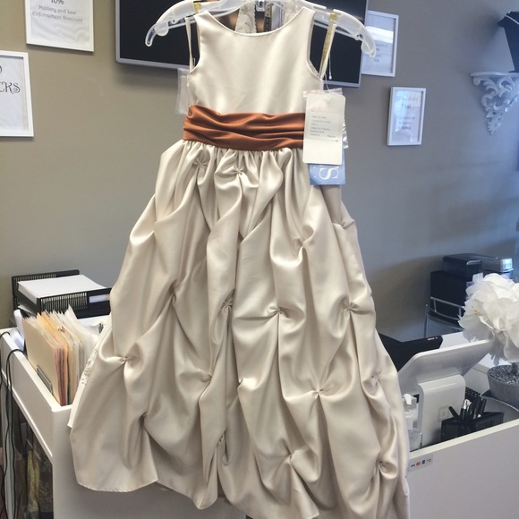 copper flower girl dresses