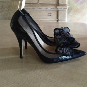 Kate Spade Lovely Black Patent/Screen Mesh Shoe