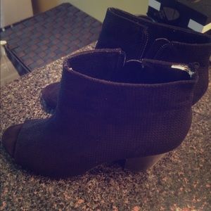 Black peep toe booties
