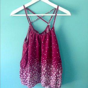 Purple crossed back tank top OSFM