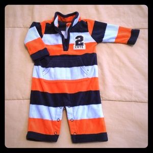 "2 Cute" boys one fleece one piece