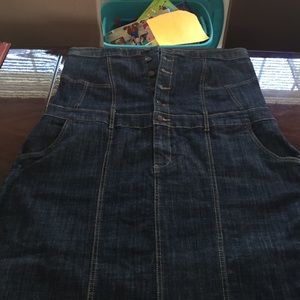 Denim plus strapless dress