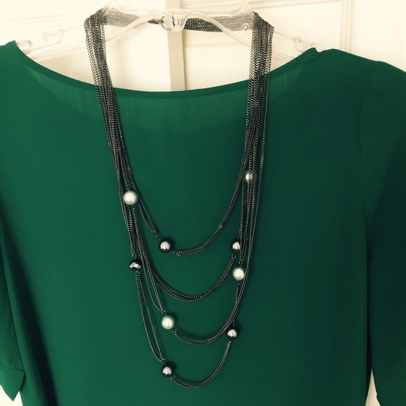 INC International Concepts Jewelry - New Multi-layer necklace in gunmetal color