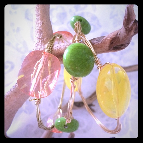 Handmade Wire bangle stack