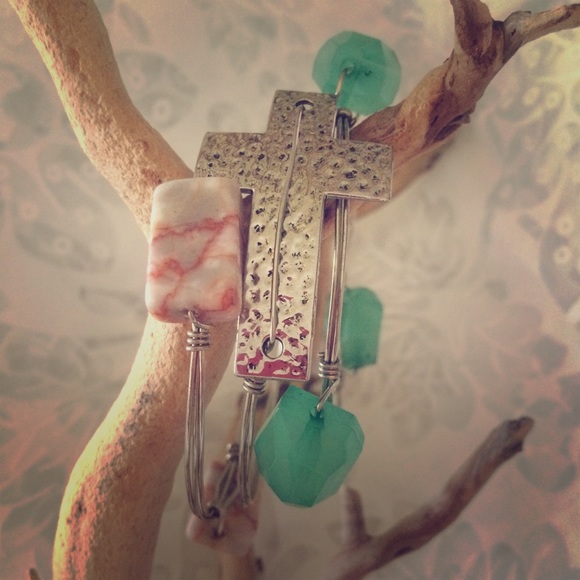 Handmade wire bangle stack