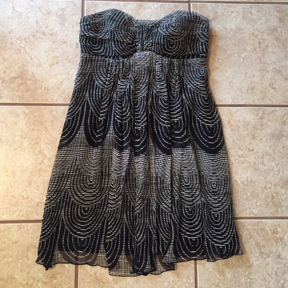 Express strapless black and white dress