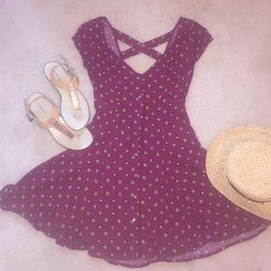 hollister maroon paisley fit & flare dress