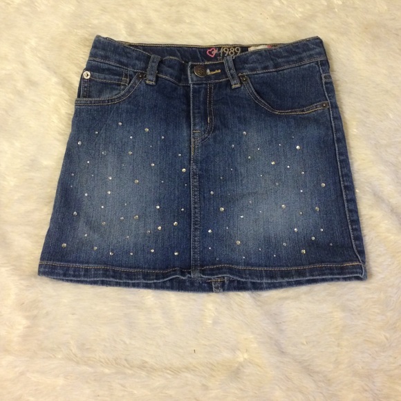 Rhinestone jean skirt - Picture 1 of 1