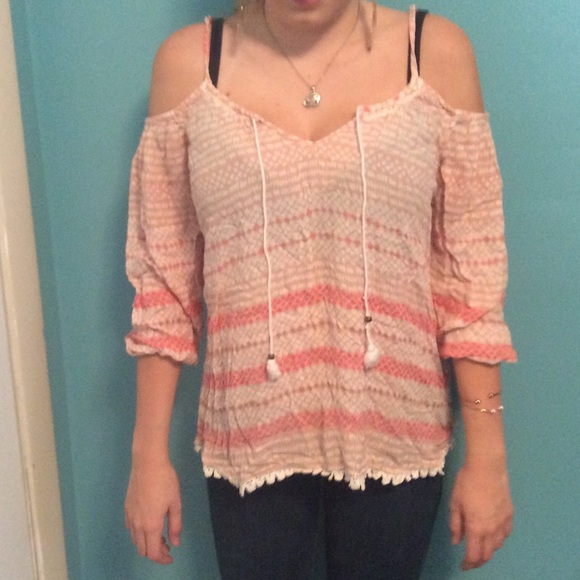 Pink & white blouse