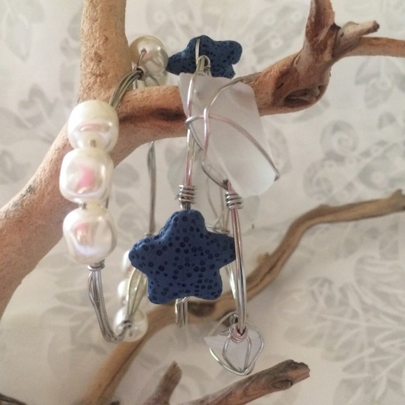 Handmade wire bangle stack