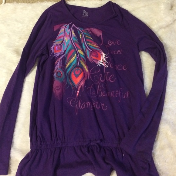 Peacock purple top long sleeve