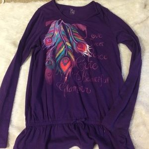 Peacock purple top long sleeve