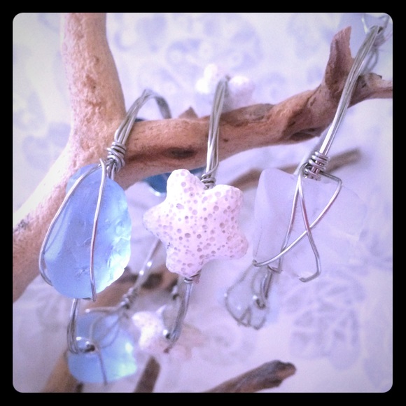 Handmade wire bangle stack
