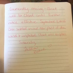 Closet temporary closing