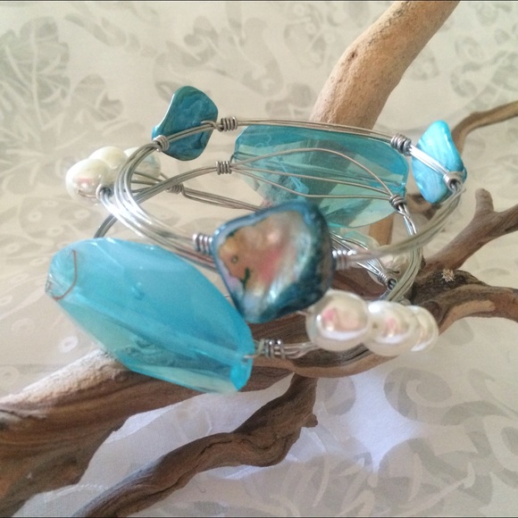 Handmade wire bangle stack - Picture 2 of 2