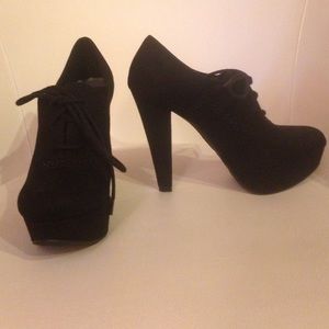 Black Suede Platform Heels