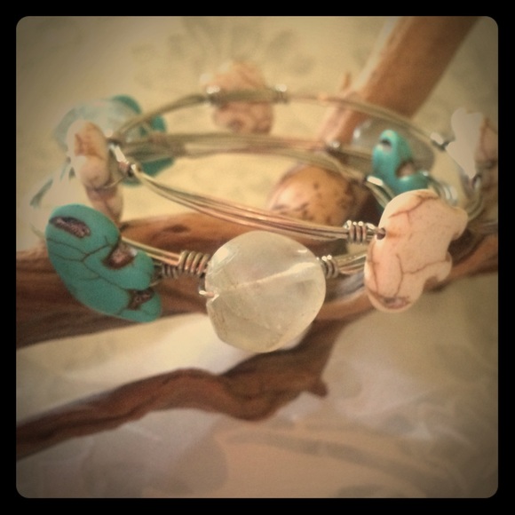 Handmade wire bangle stack